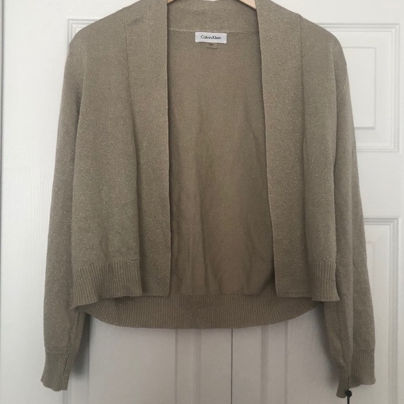 NWT Calvin Klein Gold Open Front Cardigan - Picture 1 of 5